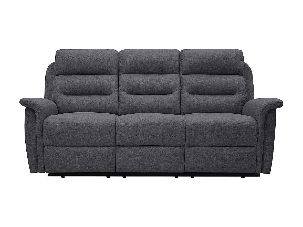 Ensemble canapés relax manuels Léon 3 + 2 places en tissu Gris anthracite - Loungitude