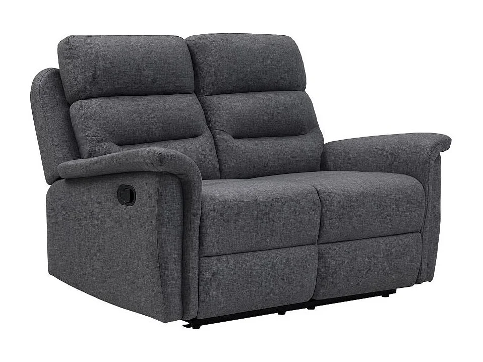 Ensemble canapés relax manuels Léon 3 + 2 places en tissu Gris anthracite - Loungitude
