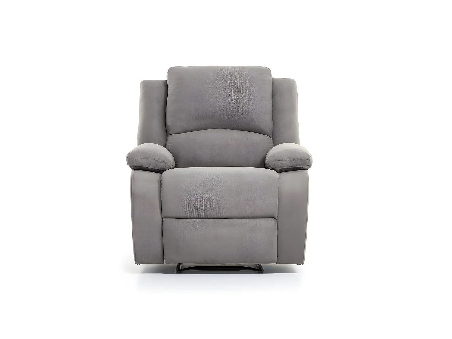 Ensemble canapé relax manuel Léo 2 places + fauteuil manuel en microfibre - Gris - Loungitude