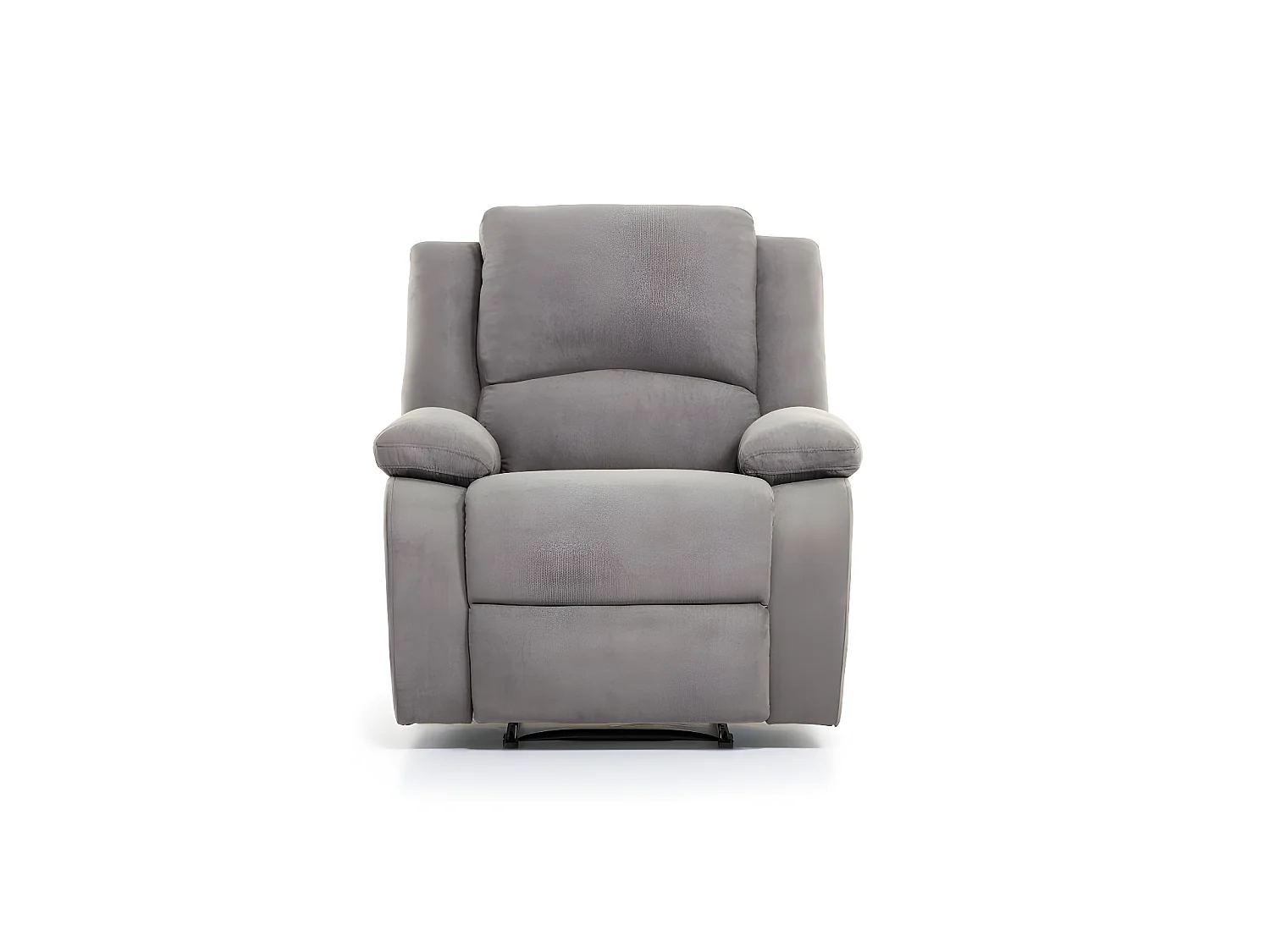 Ensemble canapé relax manuel Léo 2 places + fauteuil manuel en microfibre - Gris - Loungitude
