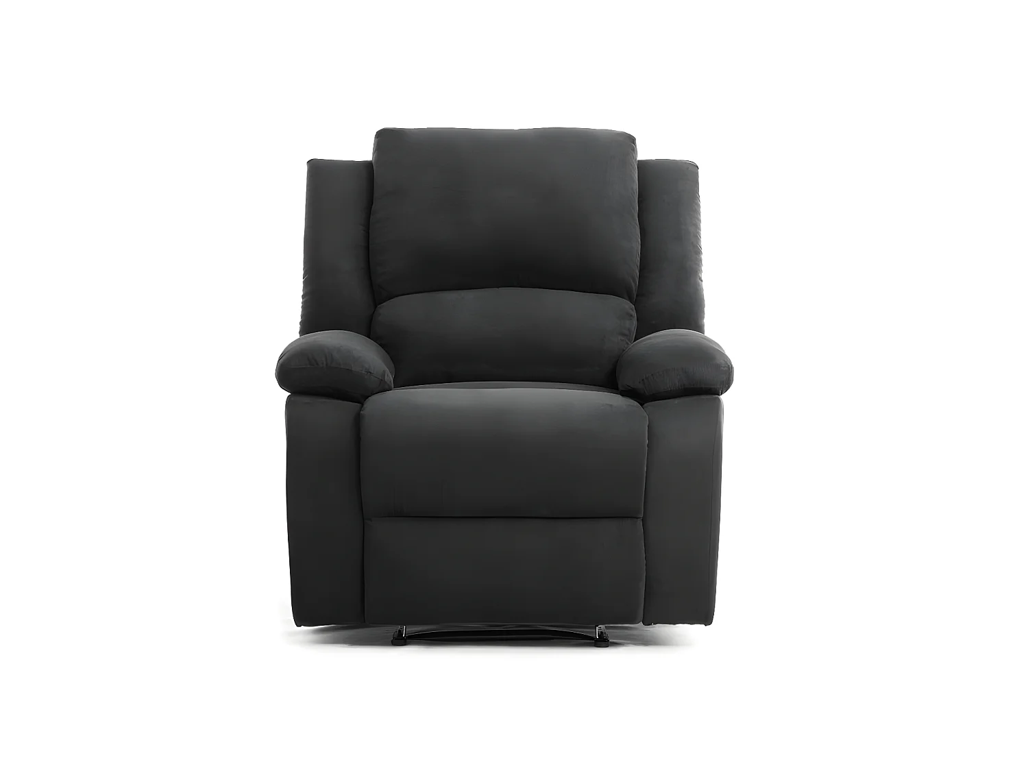 Ensemble canapé relax manuel Léo 2 places + fauteuil manuel en microfibre - Noir - Loungitude