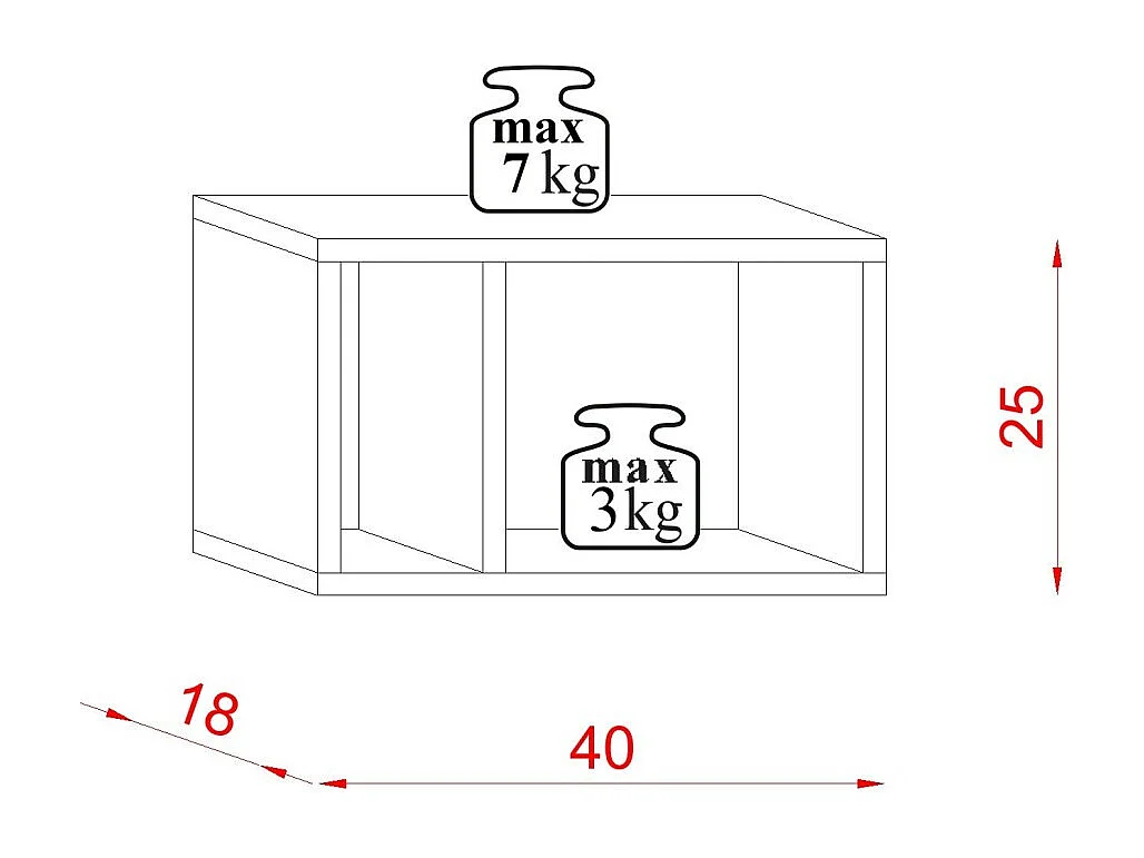 Petit meuble de rangement suspendu BRACA chêne et gris anthracite 40cm