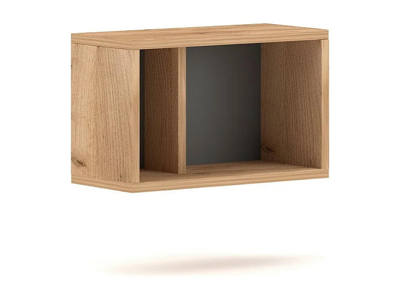 Petit meuble de rangement suspendu BRACA chêne et gris anthracite 40cm