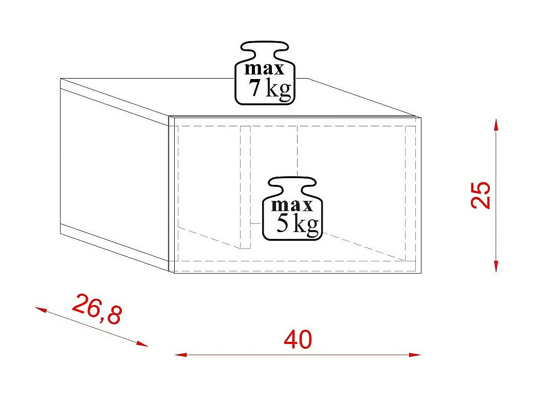 Petit meuble de rangement suspendu BRACA chêne et gris anthracite 40cm