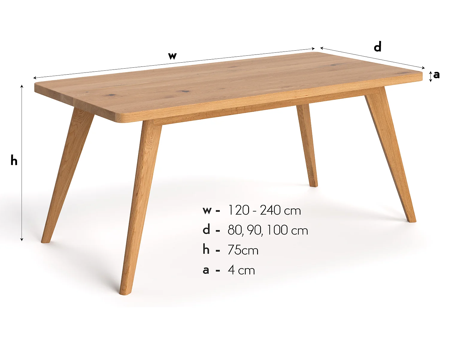 Table Grace moderne en bois massif