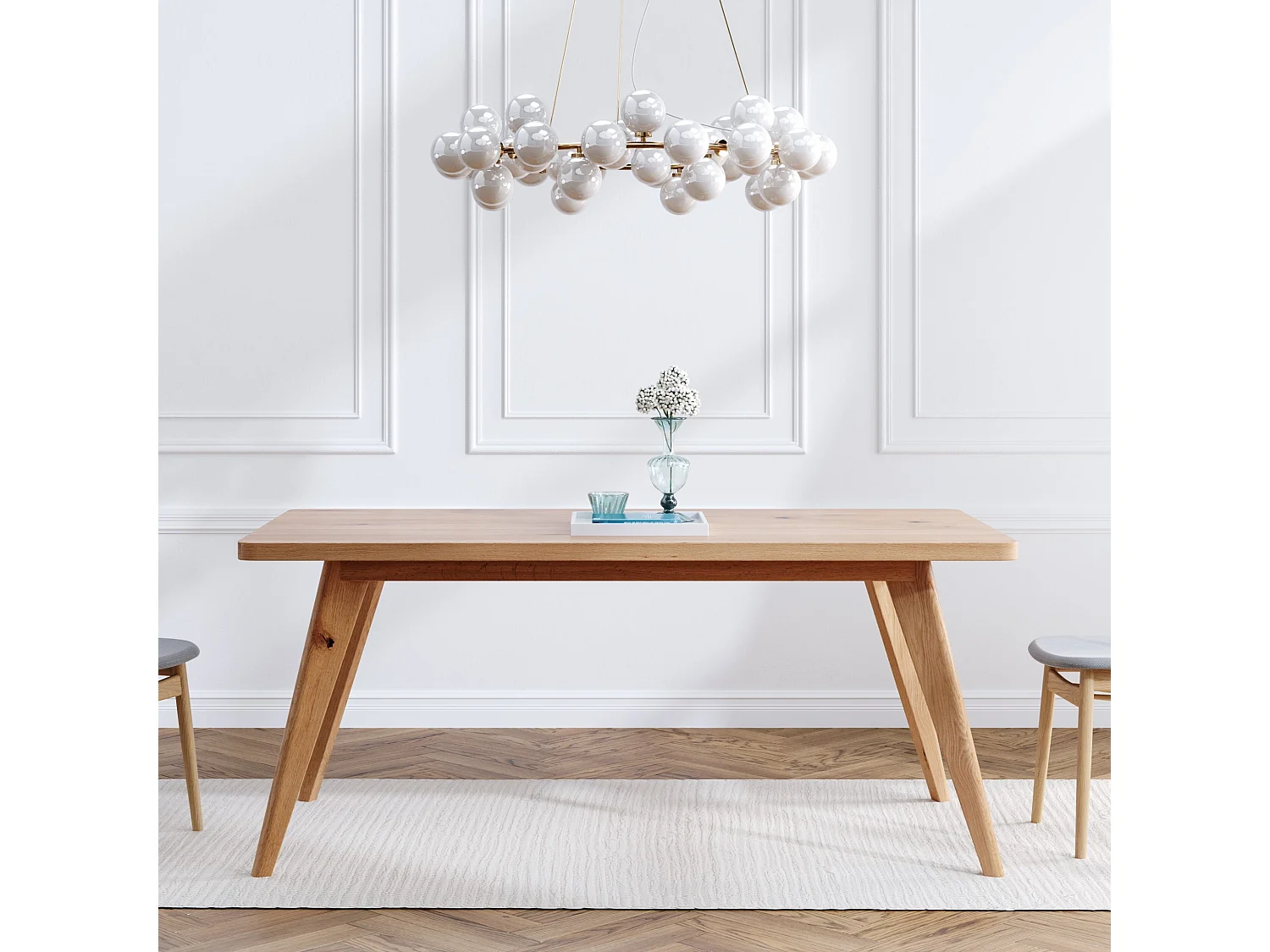 Moderner Grace-Tisch aus Massivholz