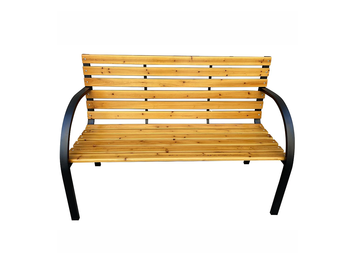 Gartenbank DALIA lackiertes Holz Stahlbeine Breite 122 cm