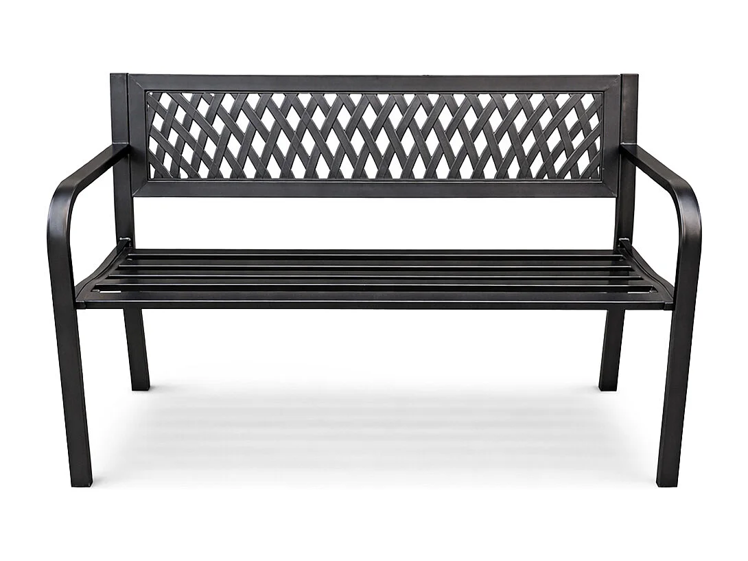 Tuinbank KALIA / Buitenbank / Metaal en Kunststof / Zwart / Maximale Belasting 320 kg / 119 x 75 x 50 cm