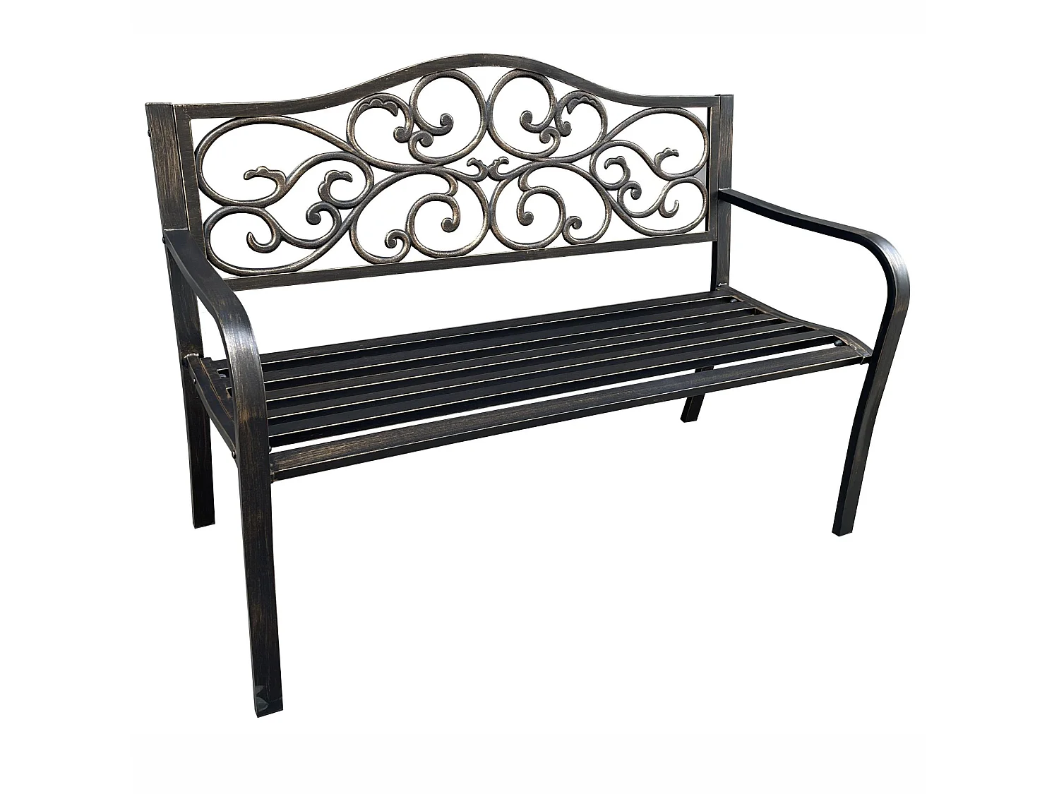 Tuinbank IRGA / Staal Buitenbank / Bruin / Maximale Belasting 320 kg / 127 x 89 x 62 cm