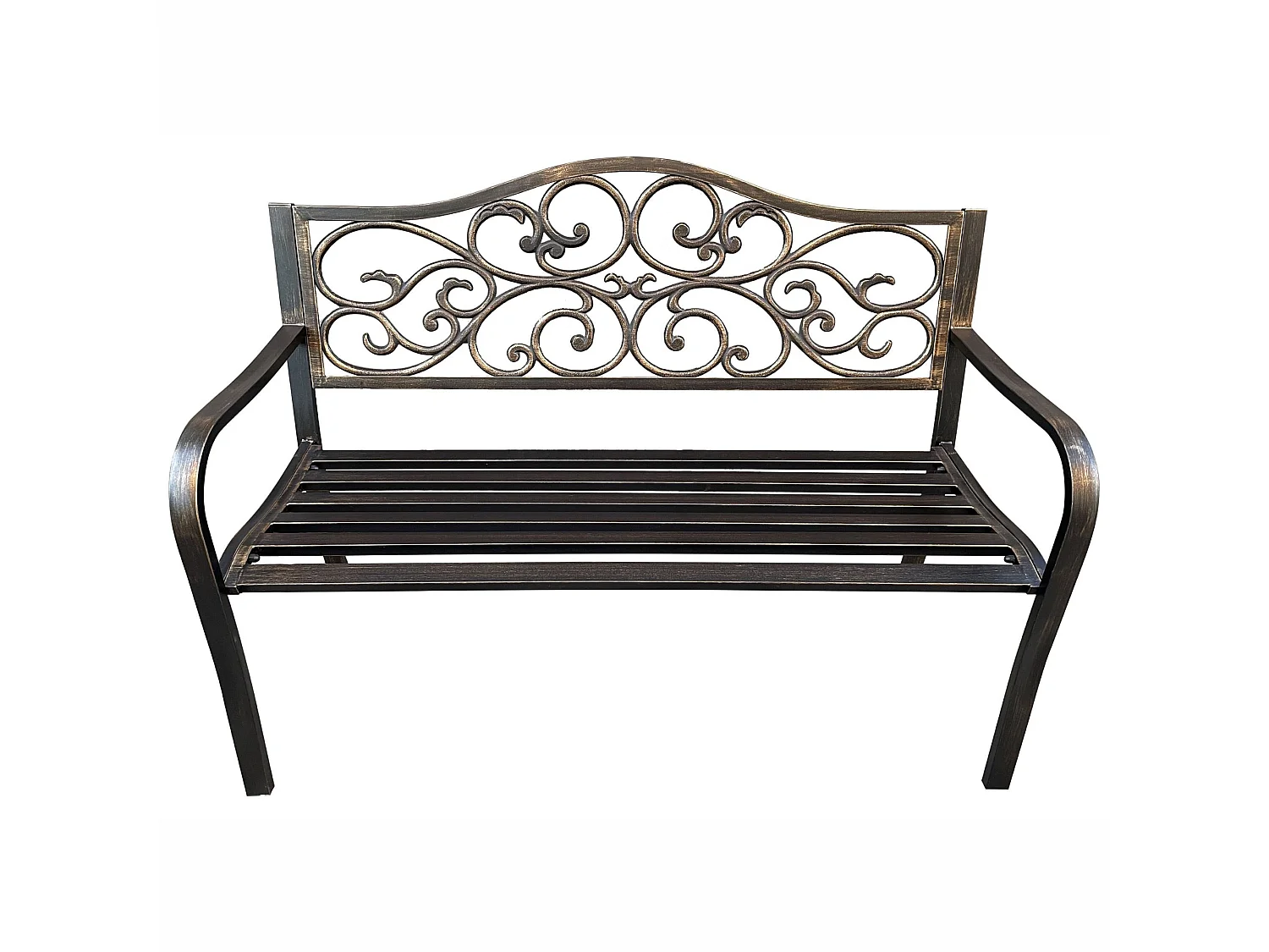 Tuinbank IRGA / Staal Buitenbank / Bruin / Maximale Belasting 320 kg / 127 x 89 x 62 cm