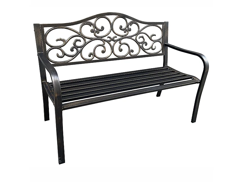 Tuinbank IRGA / Staal Buitenbank / Bruin / Maximale Belasting 320 kg / 127 x 89 x 62 cm