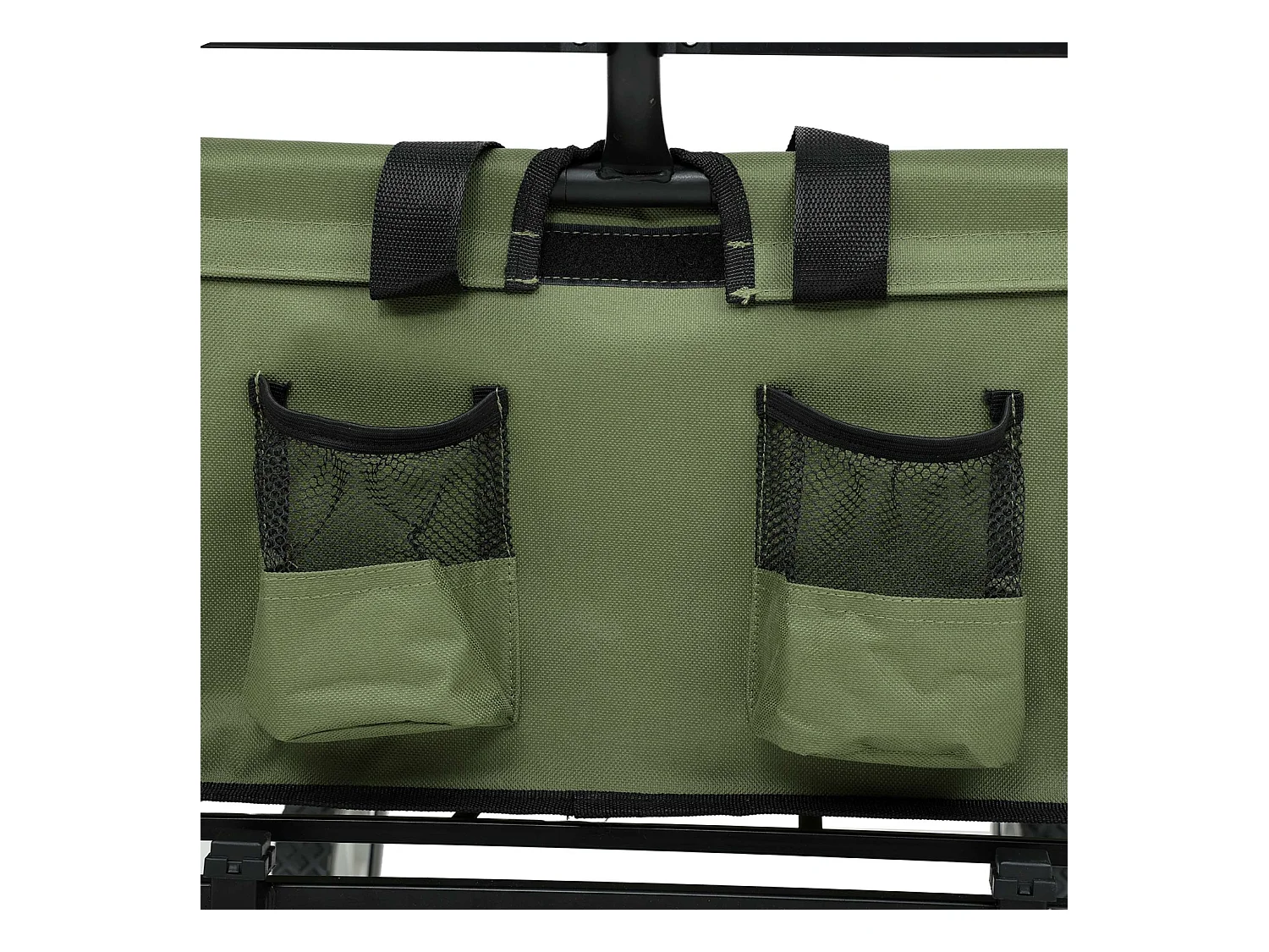 Chariot pliant de plage avec roues en plastique et capacité de charge maximale de 120 kg en vert