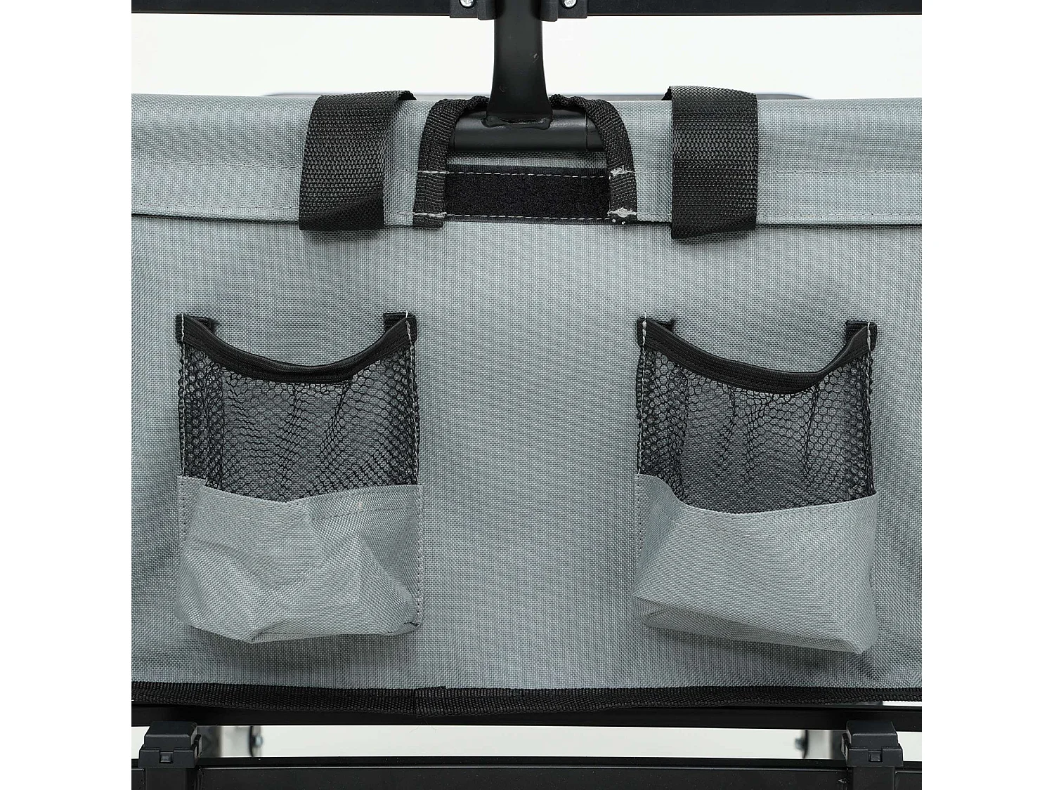 Faltbarer Bollerwagen Strandwagen mit Kunststoffrädern und 120 kg max Ladegewicht in Grau