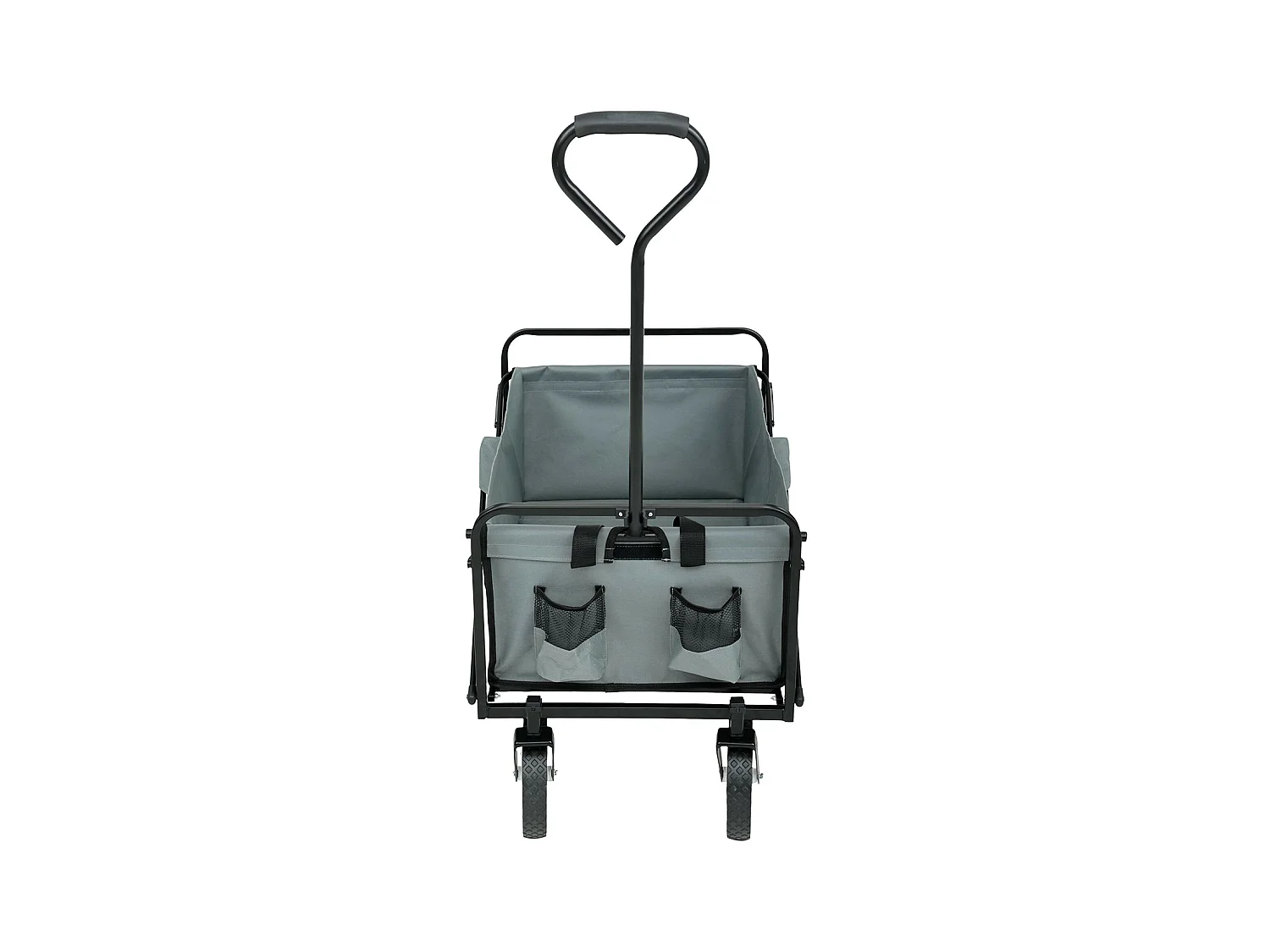 Chariot pliable pour plage avec roues en plastique et capacité de charge maximale de 120 kg en gris