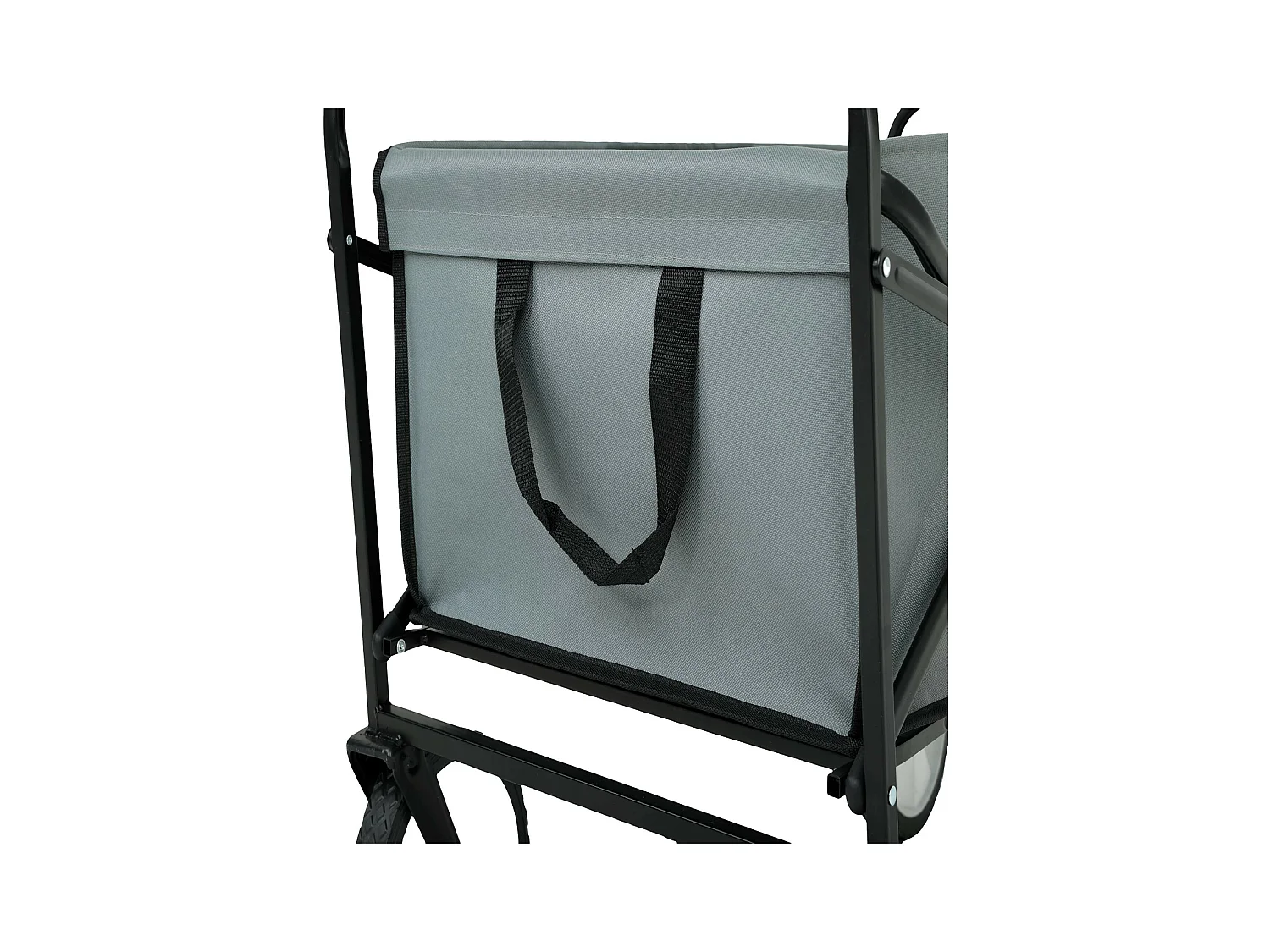 Chariot pliable pour plage avec roues en plastique et capacité de charge maximale de 120 kg en gris