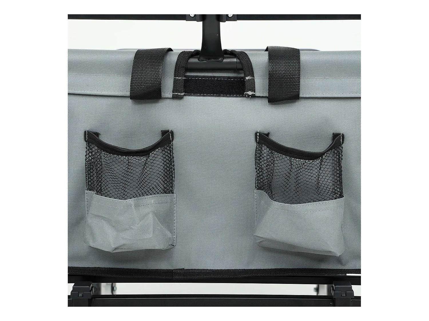 Chariot pliable pour plage avec roues en plastique et capacité de charge maximale de 120 kg en gris