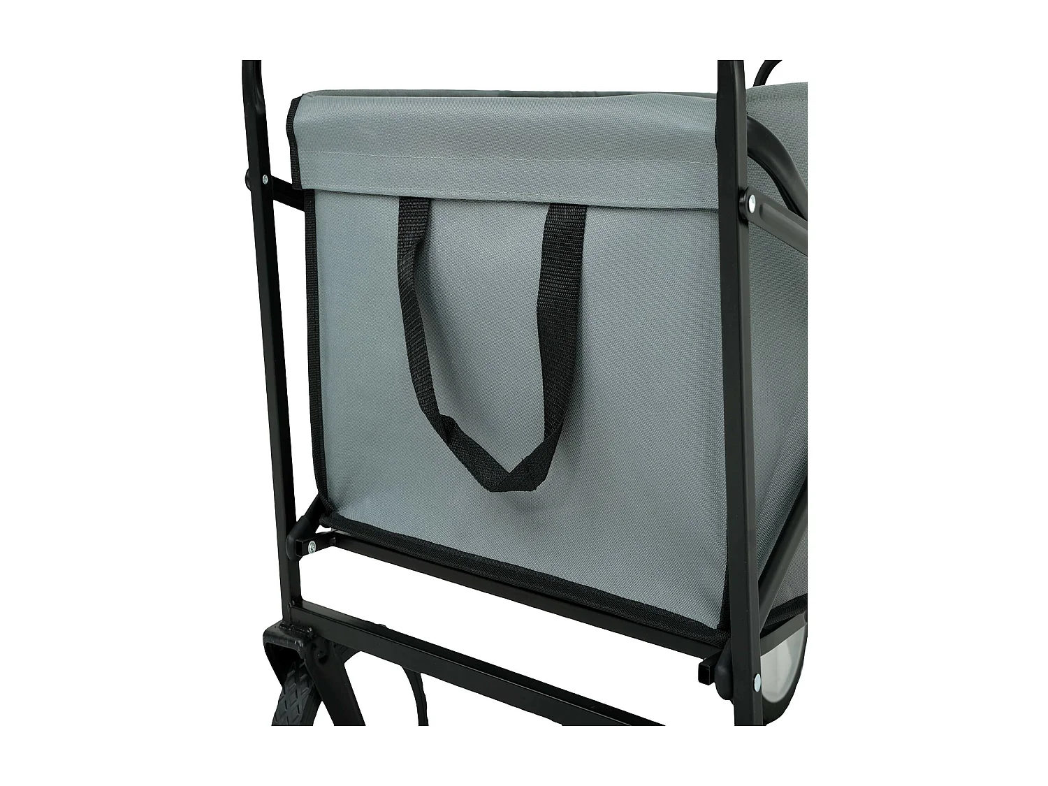 Chariot pliable pour plage avec roues en plastique et capacité de charge maximale de 120 kg en gris