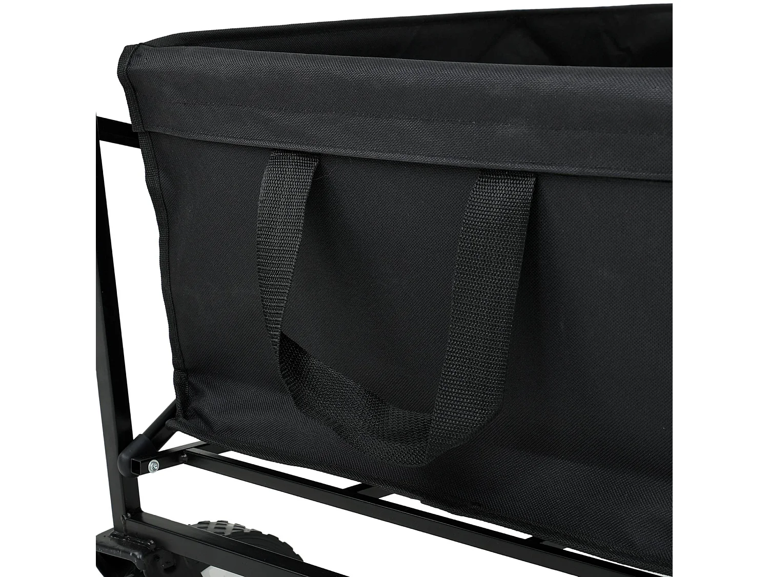 Faltbarer Bollerwagen Strandwagen mit Kunststoffrädern und 120kg max Ladegewicht in Schwarz