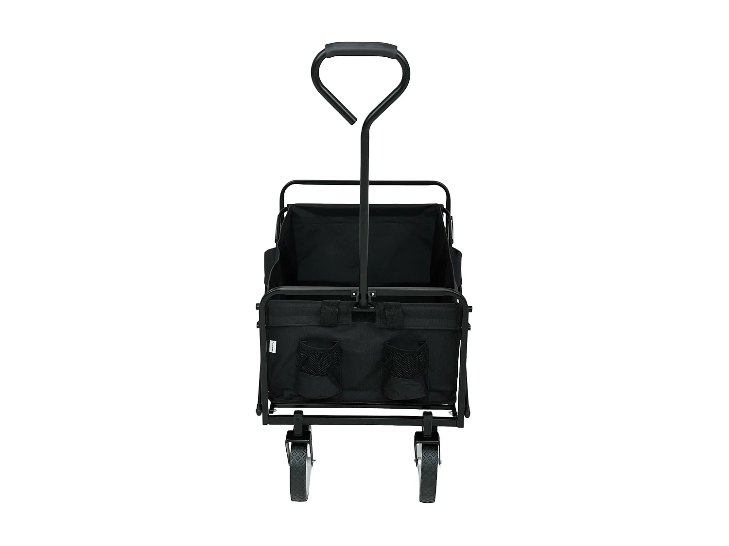 Chariot pliable pour plage avec roues en plastique et capacité de charge maximale de 120 kg en noir