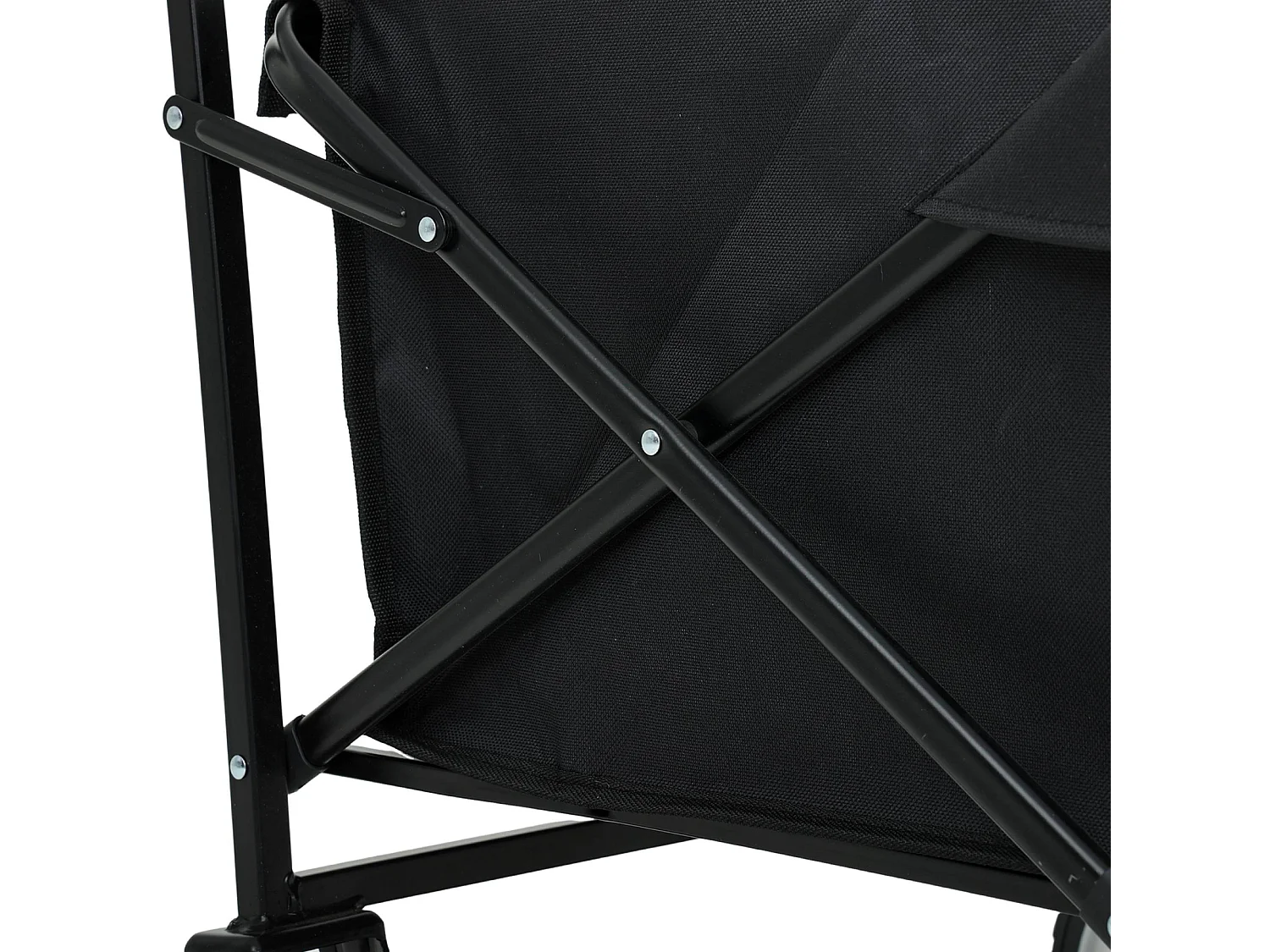 Chariot pliable pour plage avec roues en plastique et capacité de charge maximale de 120 kg en noir