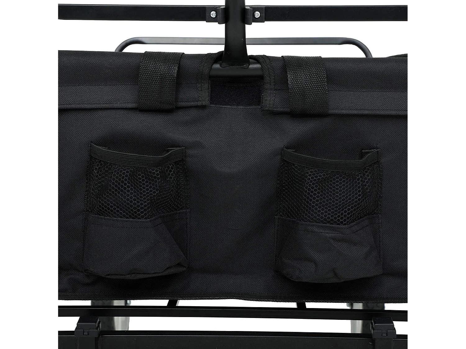 Chariot pliable pour plage avec roues en plastique et capacité de charge maximale de 120 kg en noir