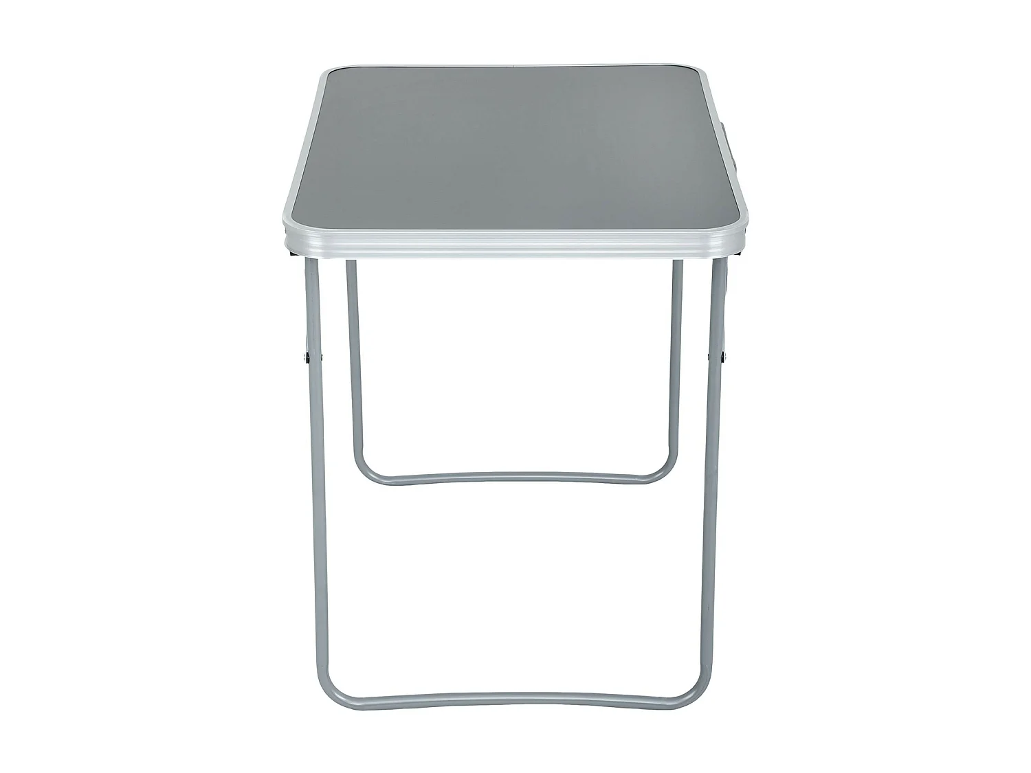 La table de camping pliante en aluminium gris, dimensions : L70 x H60 x P50 cm