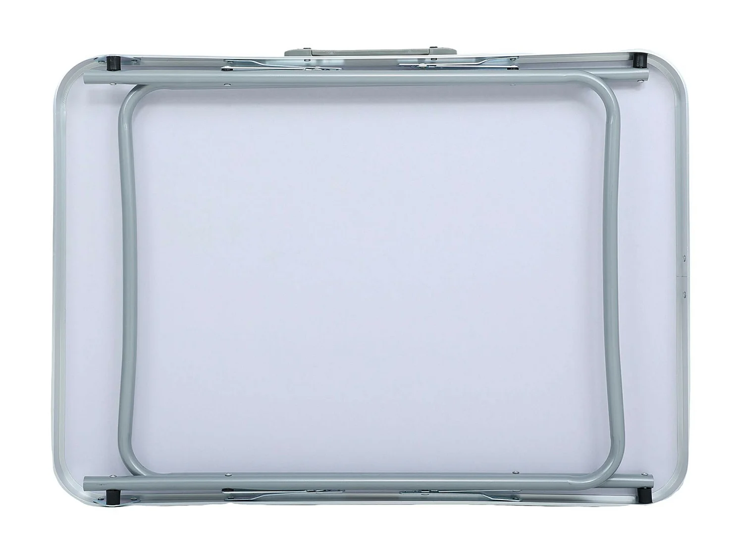 La table de camping pliante en aluminium imitation bois, dimensions : L70 x H60 x P50 cm