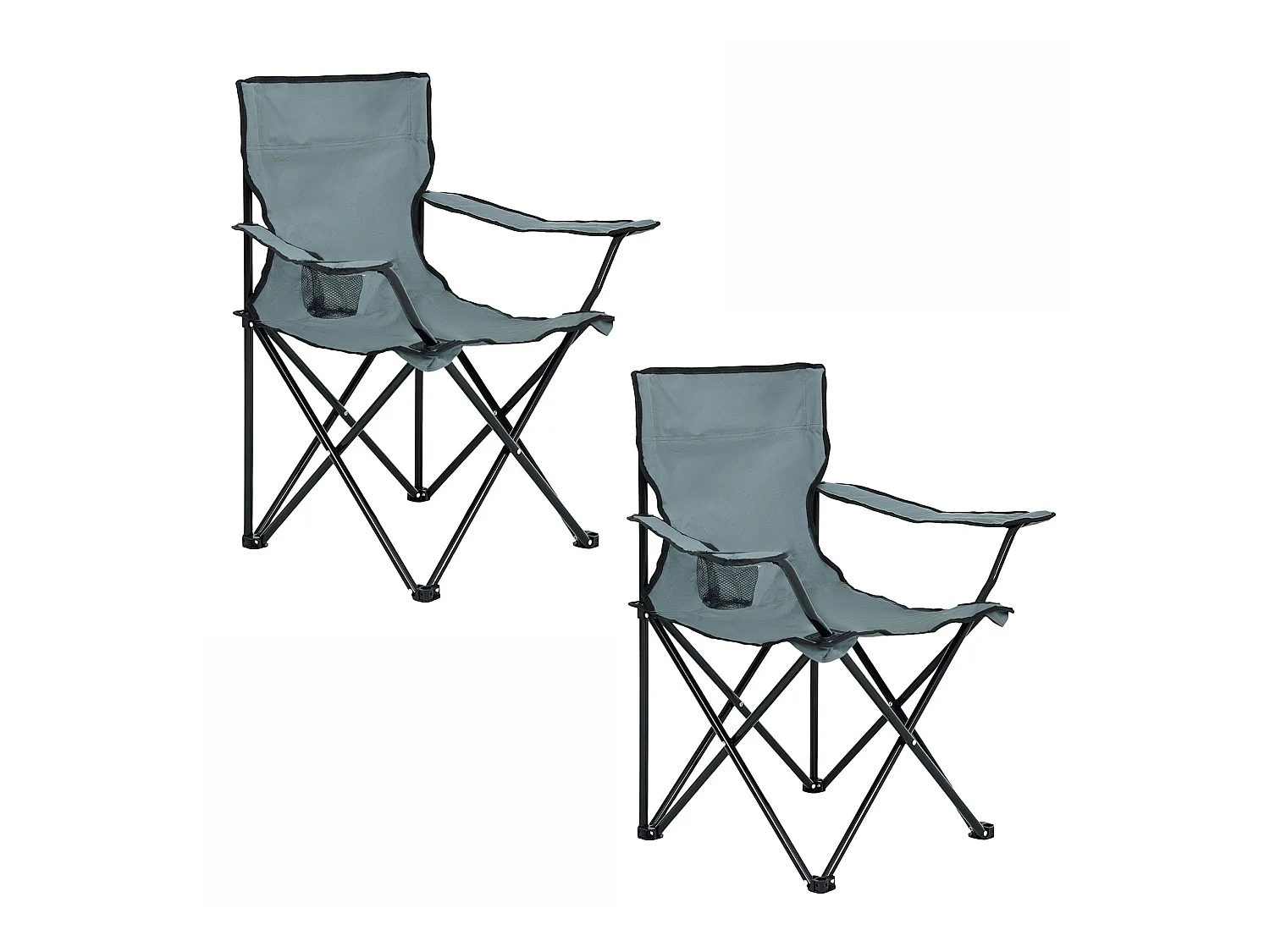 Le lot de 2 chaises de camping pliables ANTER en gris