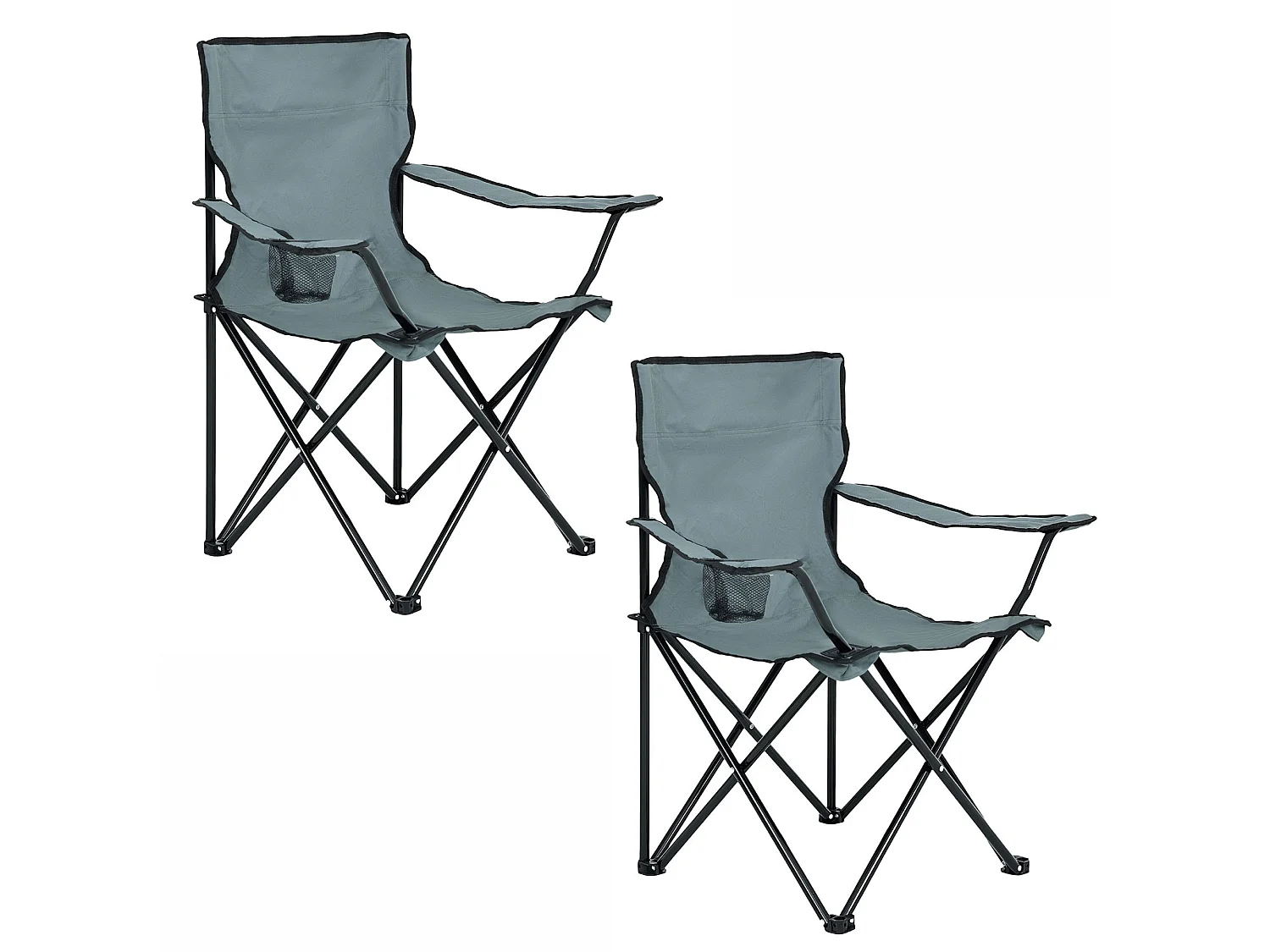 Le lot de 2 chaises de camping pliables ANTER en gris