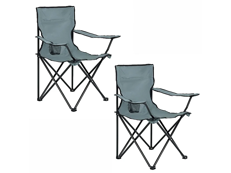 Le lot de 2 chaises de camping pliables ANTER en gris