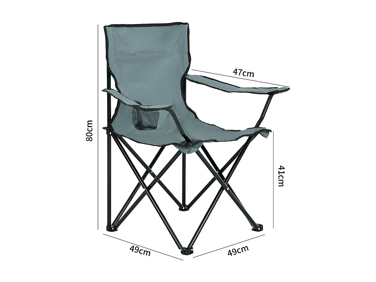 La chaise de camping pliable ANTER en gris