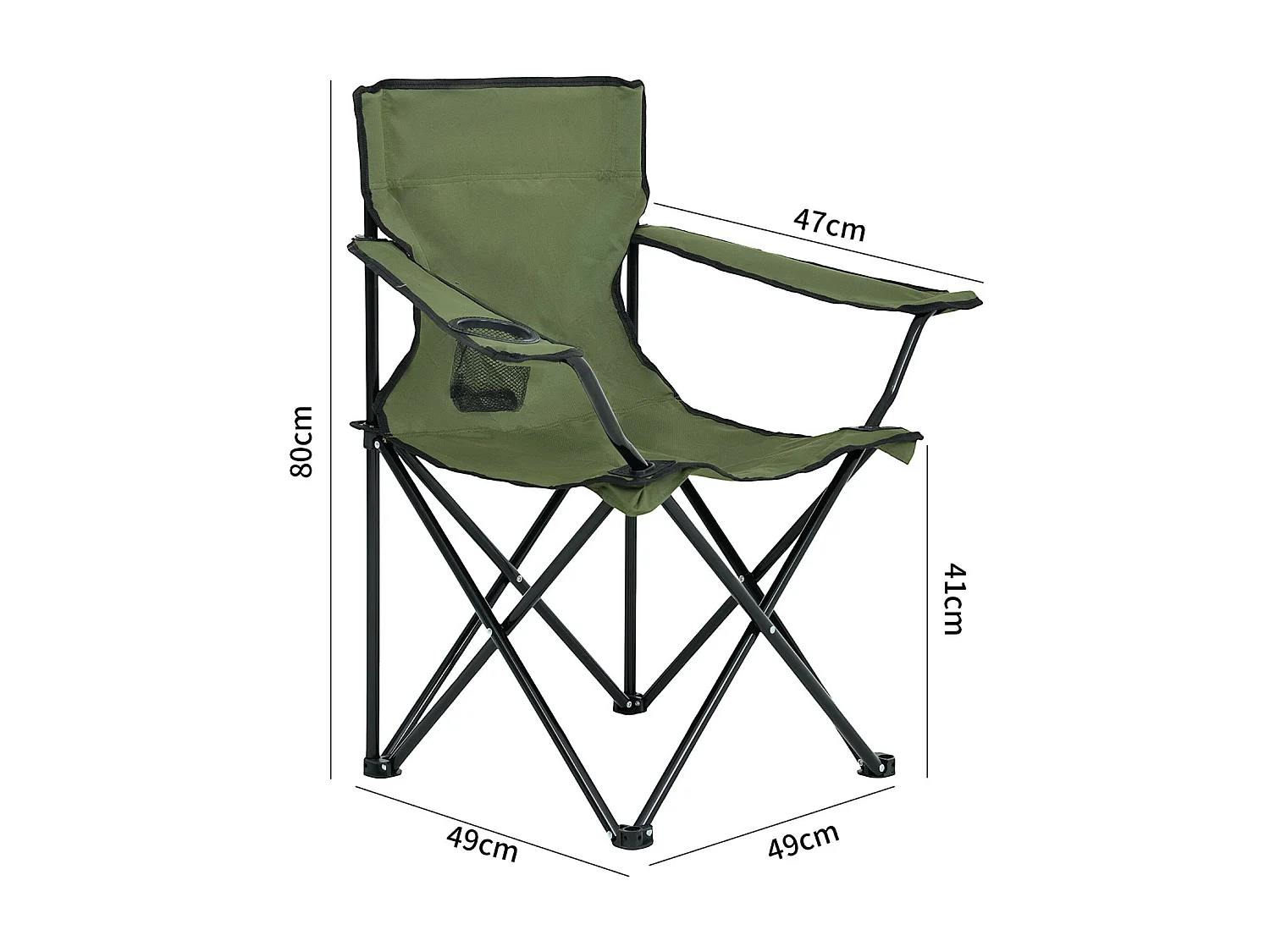 Le lot de 2 chaises de camping pliables ANTER en vert