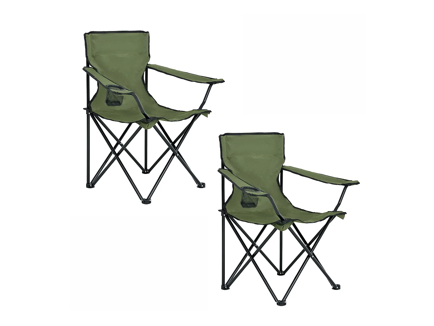Das Set von 2 faltbaren Campingstühlen ANTER in Grün