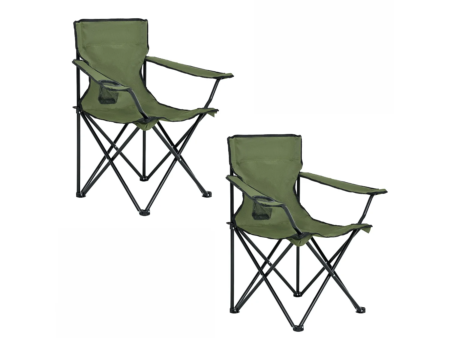 Das Set von 2 faltbaren Campingstühlen ANTER in Grün