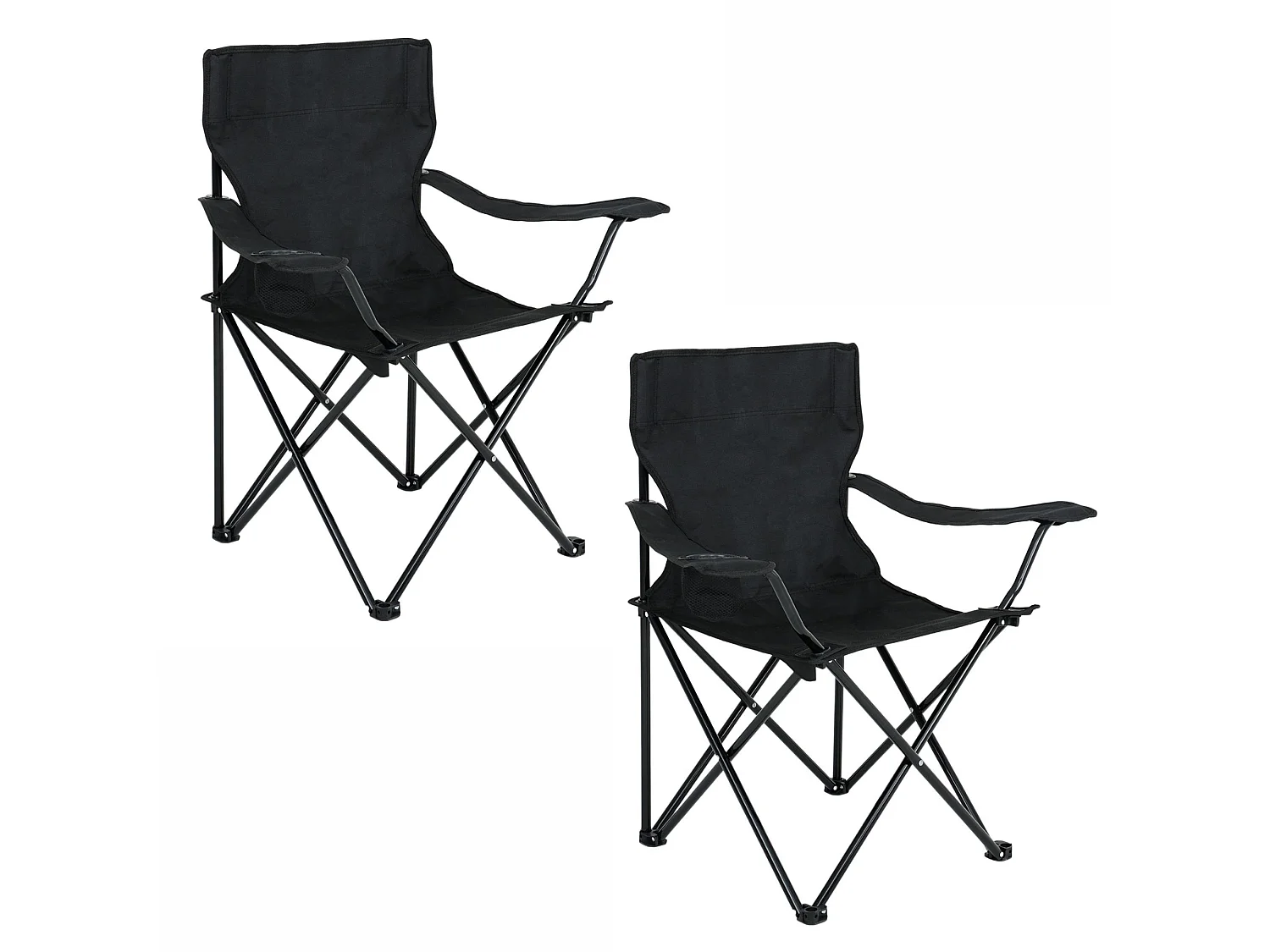 Le lot de 2 chaises de camping pliables ANTER en noir