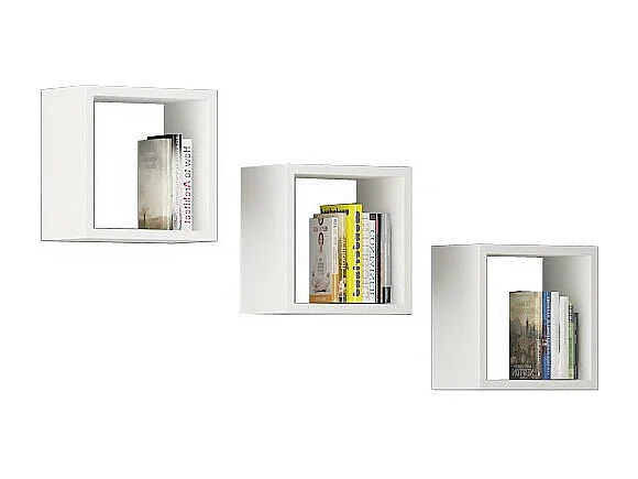 Wandplankenset 25x25 cm in Mat Witte Afwerking - Set van 3| Laminaatbeplating met ABS Rand| Eenvoudig Zelfmontage