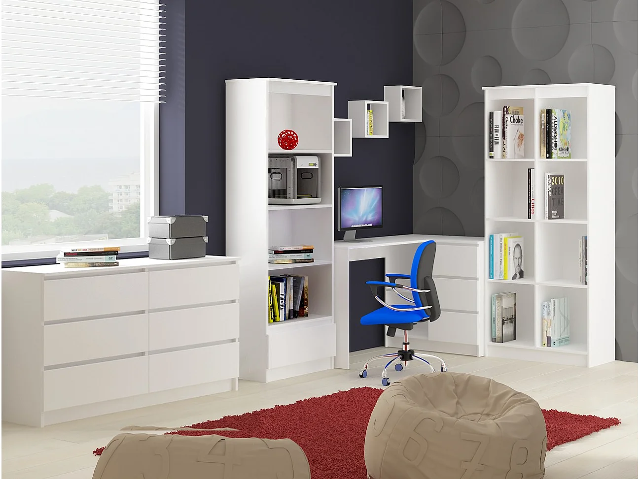 Wandplankenset 25x25 cm in Mat Witte Afwerking - Set van 3| Laminaatbeplating met ABS Rand| Eenvoudig Zelfmontage