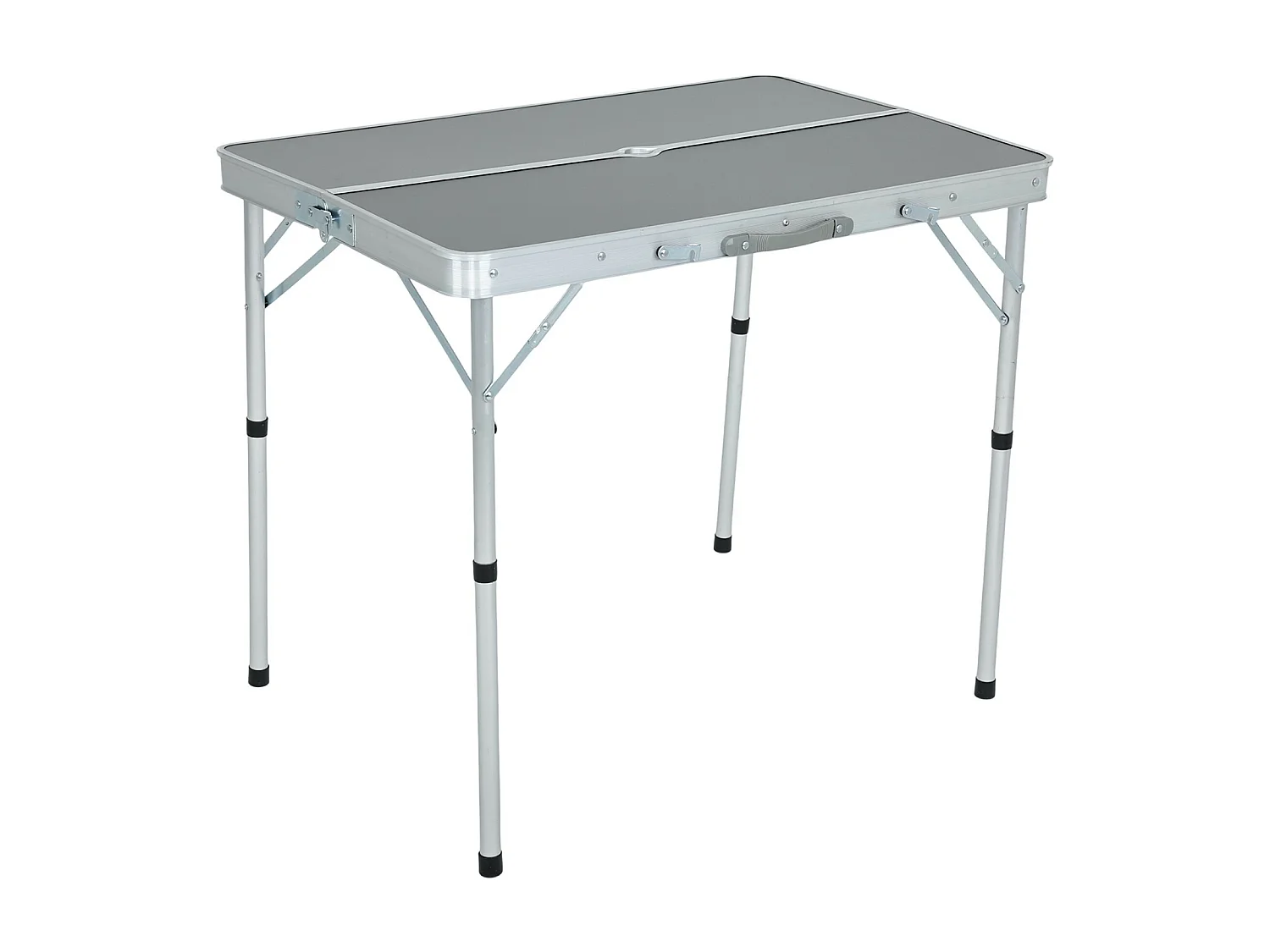 Reis Set ROI Tafel + 2 Banken Grijs - Lichtgewicht inklapbaar Aluminium/MDF Combo voor Camping en Tuin - Max. Tafelbelasting 40 kg, Bankbelasting 110 kg