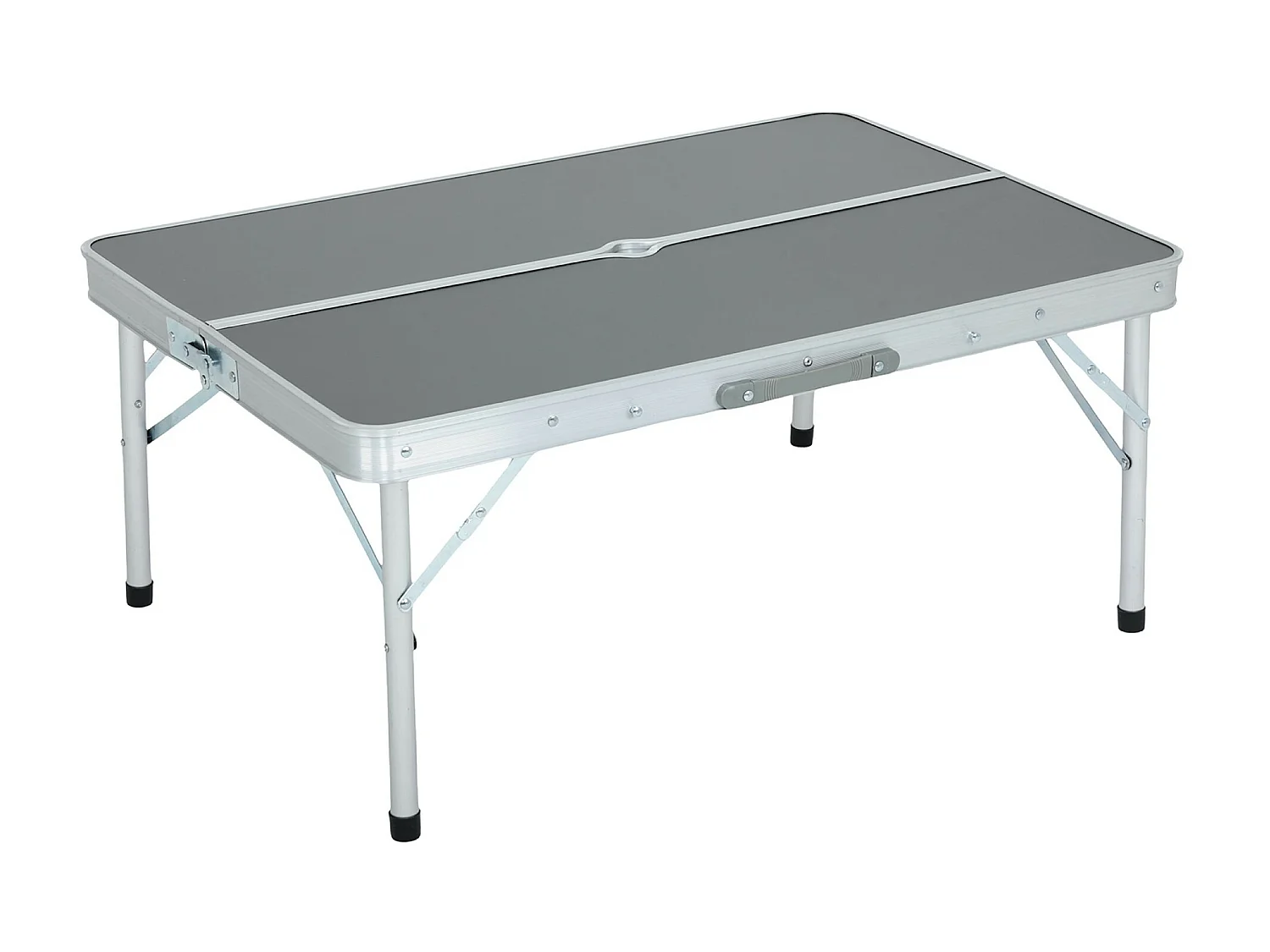 Reis Set ROI Tafel + 2 Banken Grijs - Lichtgewicht inklapbaar Aluminium/MDF Combo voor Camping en Tuin - Max. Tafelbelasting 40 kg, Bankbelasting 110 kg