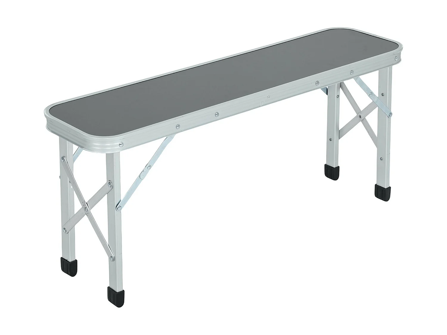 Reis Set ROI Tafel + 2 Banken Grijs - Lichtgewicht inklapbaar Aluminium/MDF Combo voor Camping en Tuin - Max. Tafelbelasting 40 kg, Bankbelasting 110 kg