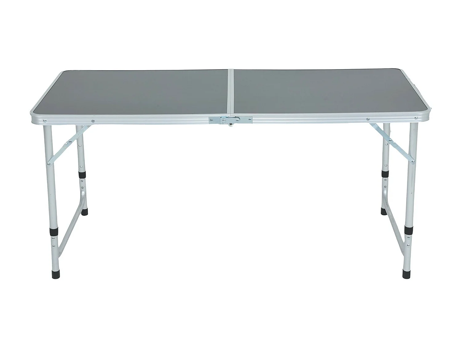 Ciemnoszary stół kempingowy AGIS z 4 szarymi składanymi krzesłami wymiary 120x60x70 cm