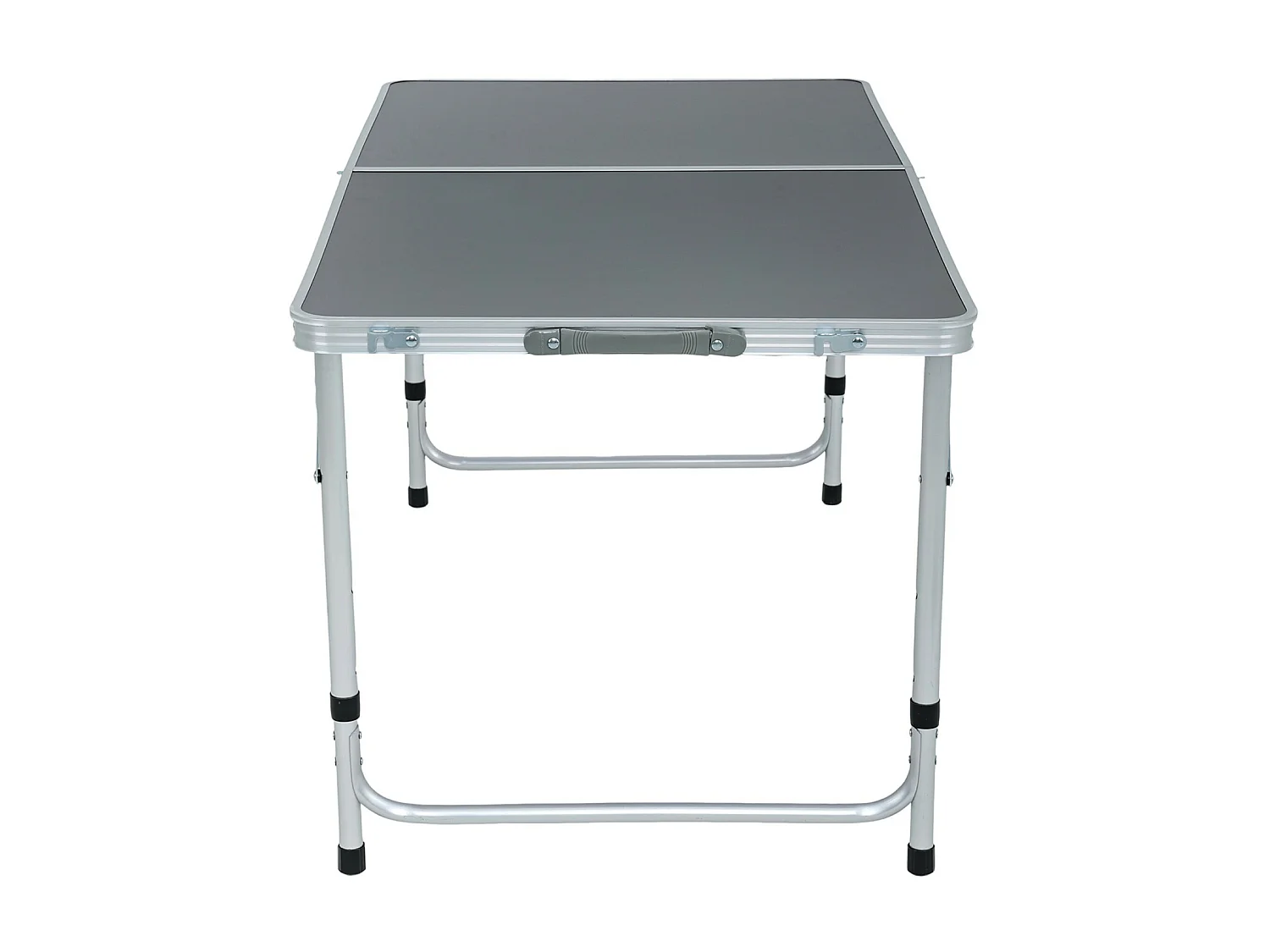 Ciemnoszary stół kempingowy AGIS z 4 szarymi składanymi krzesłami wymiary 120x60x70 cm