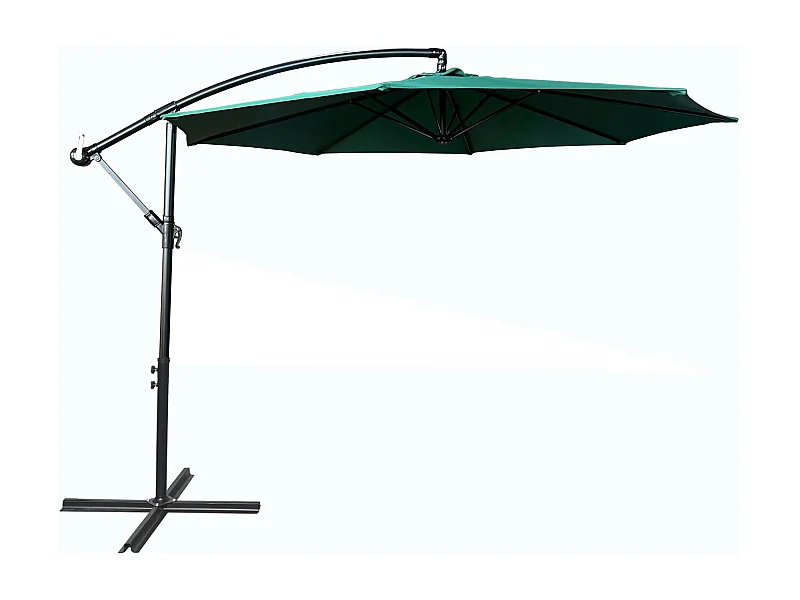 Parasol ogrodowy ASTER ochrona UV w kolorze ciemnozielonym waga 12,1 kg wymiary 300x300x245 cm