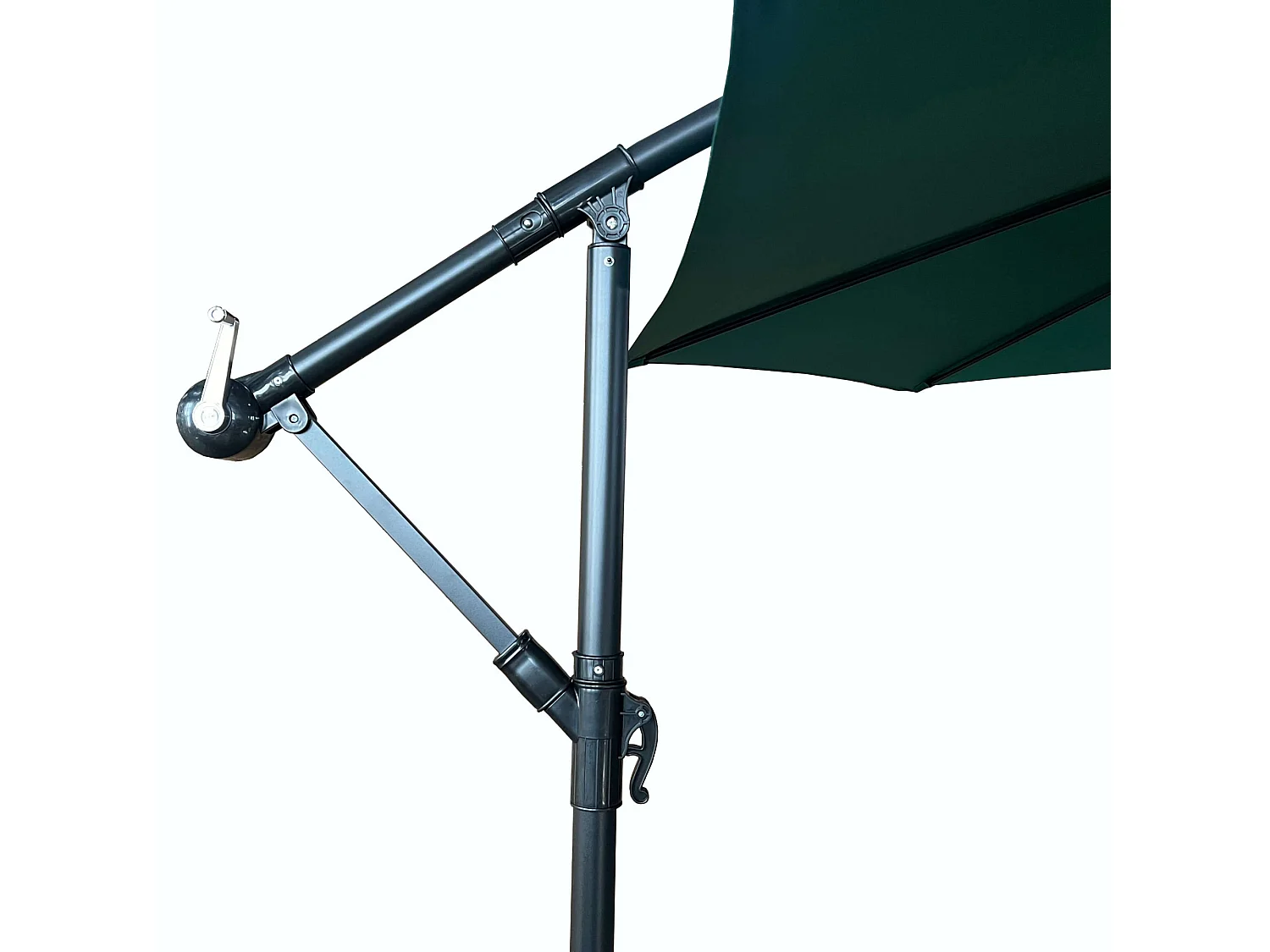Parasol de jardin ASTER avec protection UV vert foncé, Poids 12,1 kg Dimensions L300 x l300 x H245 cm