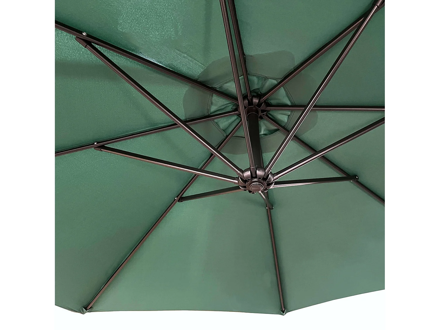 Parasol de jardin ASTER avec protection UV vert foncé, Poids 12,1 kg Dimensions L300 x l300 x H245 cm