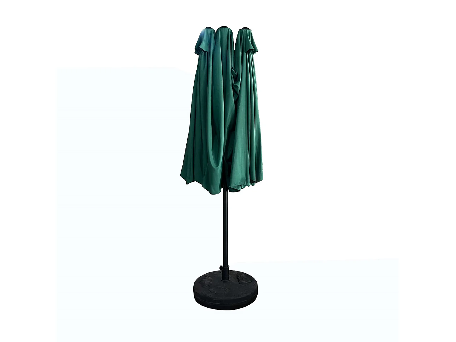 Parasol double de jardin TILIA en vert foncé, Poids 12,3 kg Dimensions L460 x l270 x H245 cm