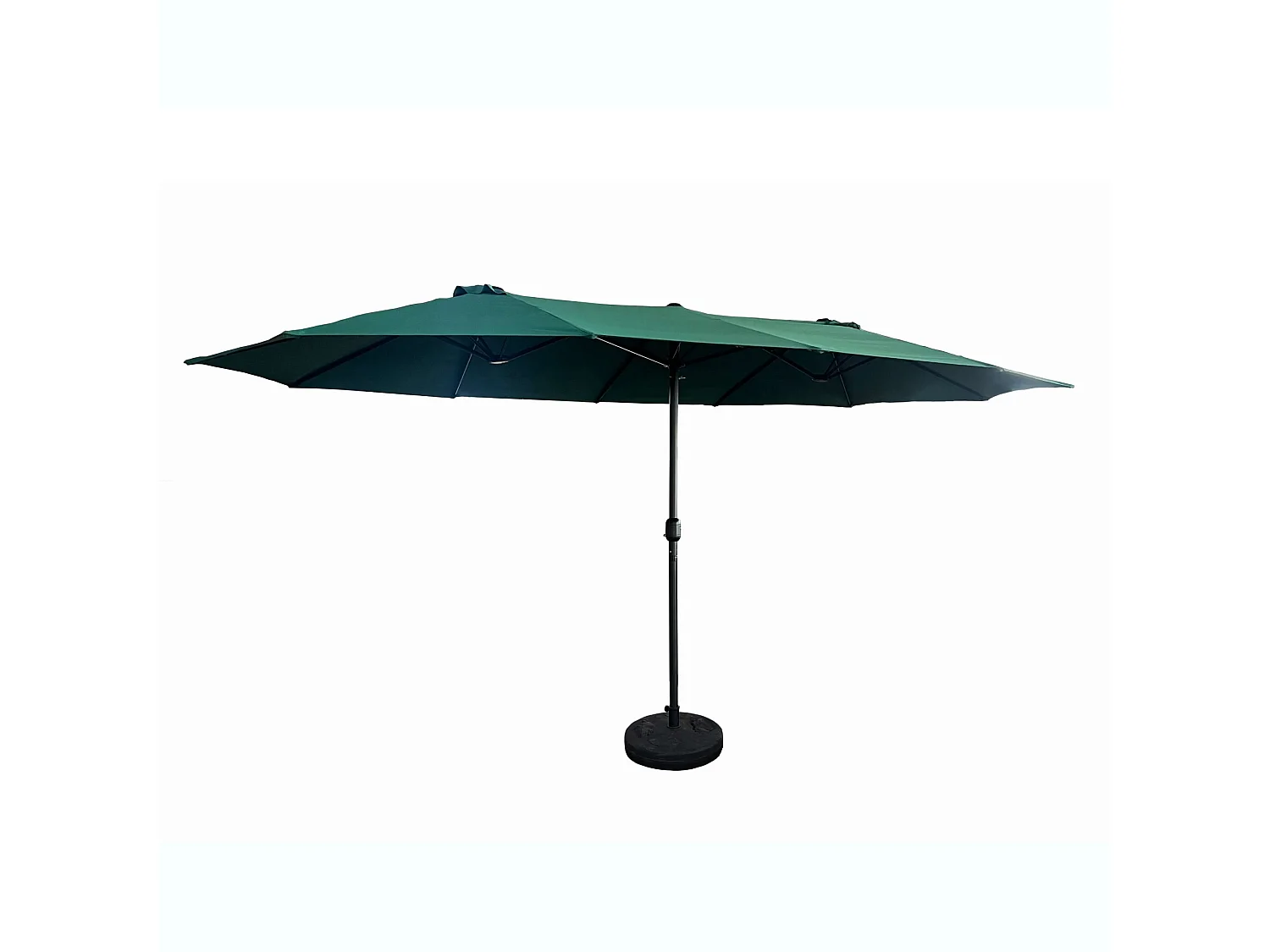 Parasol double de jardin TILIA en vert foncé, Poids 12,3 kg Dimensions L460 x l270 x H245 cm