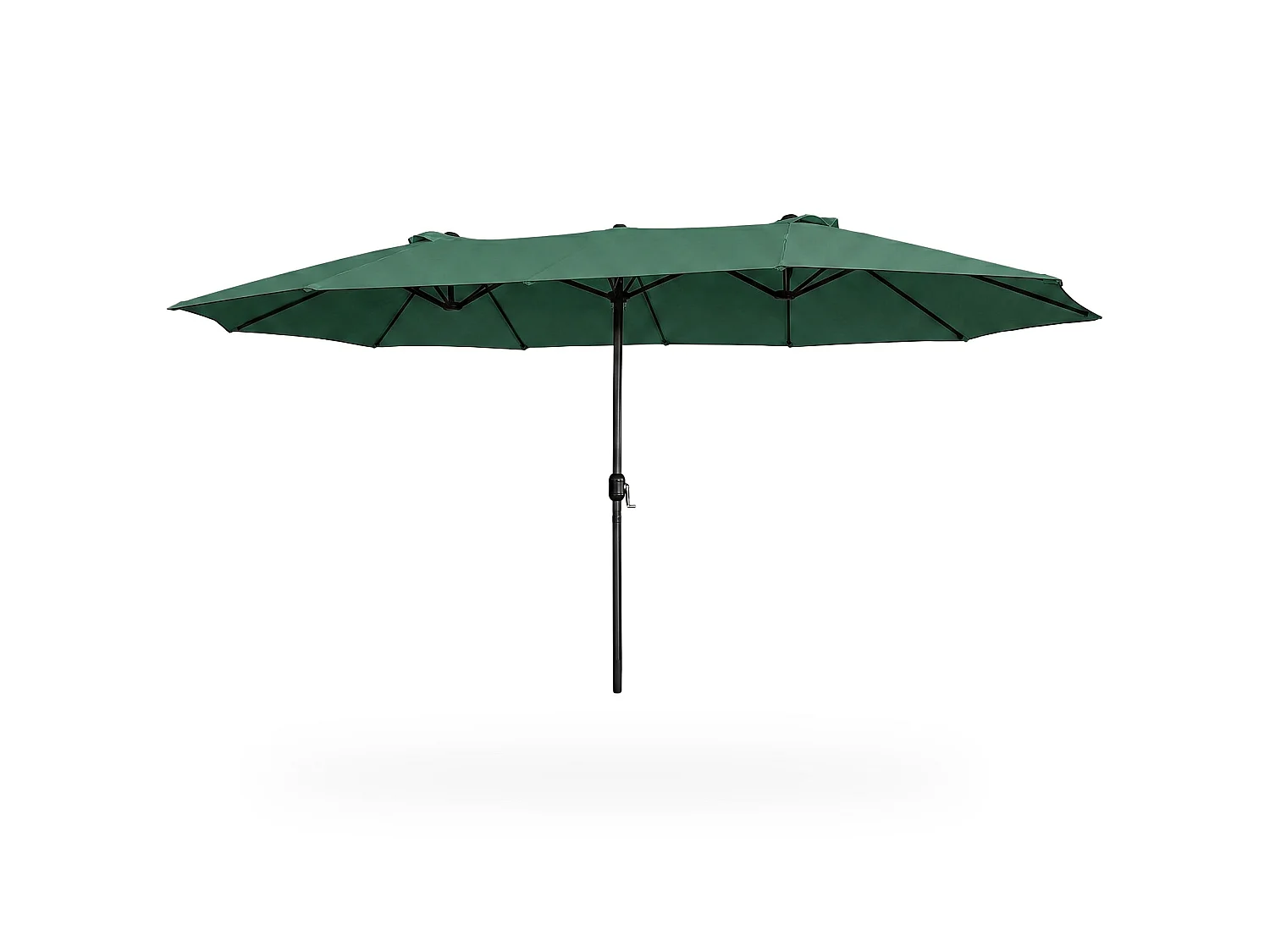 Parasol double de jardin TILIA en vert foncé, Poids 12,3 kg Dimensions L460 x l270 x H245 cm