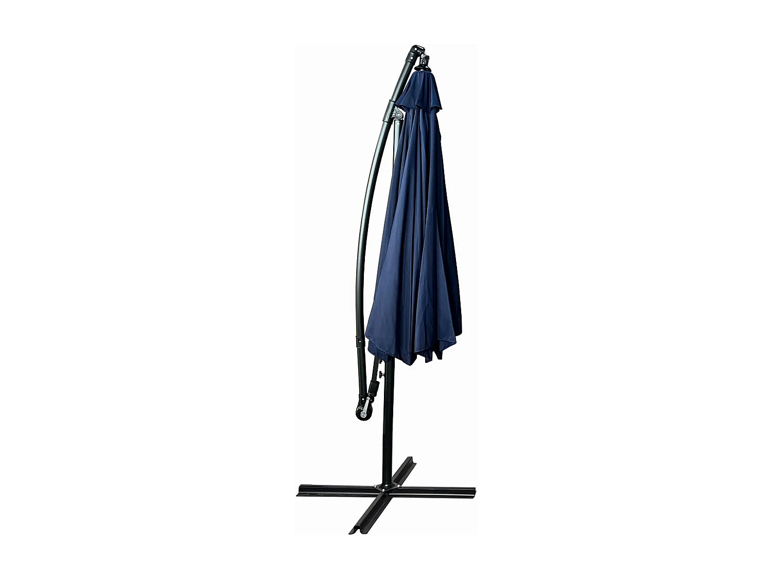 Tuinparasol ASTER / Zweefparasol Met Voet / Verstelbare Hoogte / UV-bescherming, Waterdicht / Donkerblauw / 300 x 300 x 45 cm