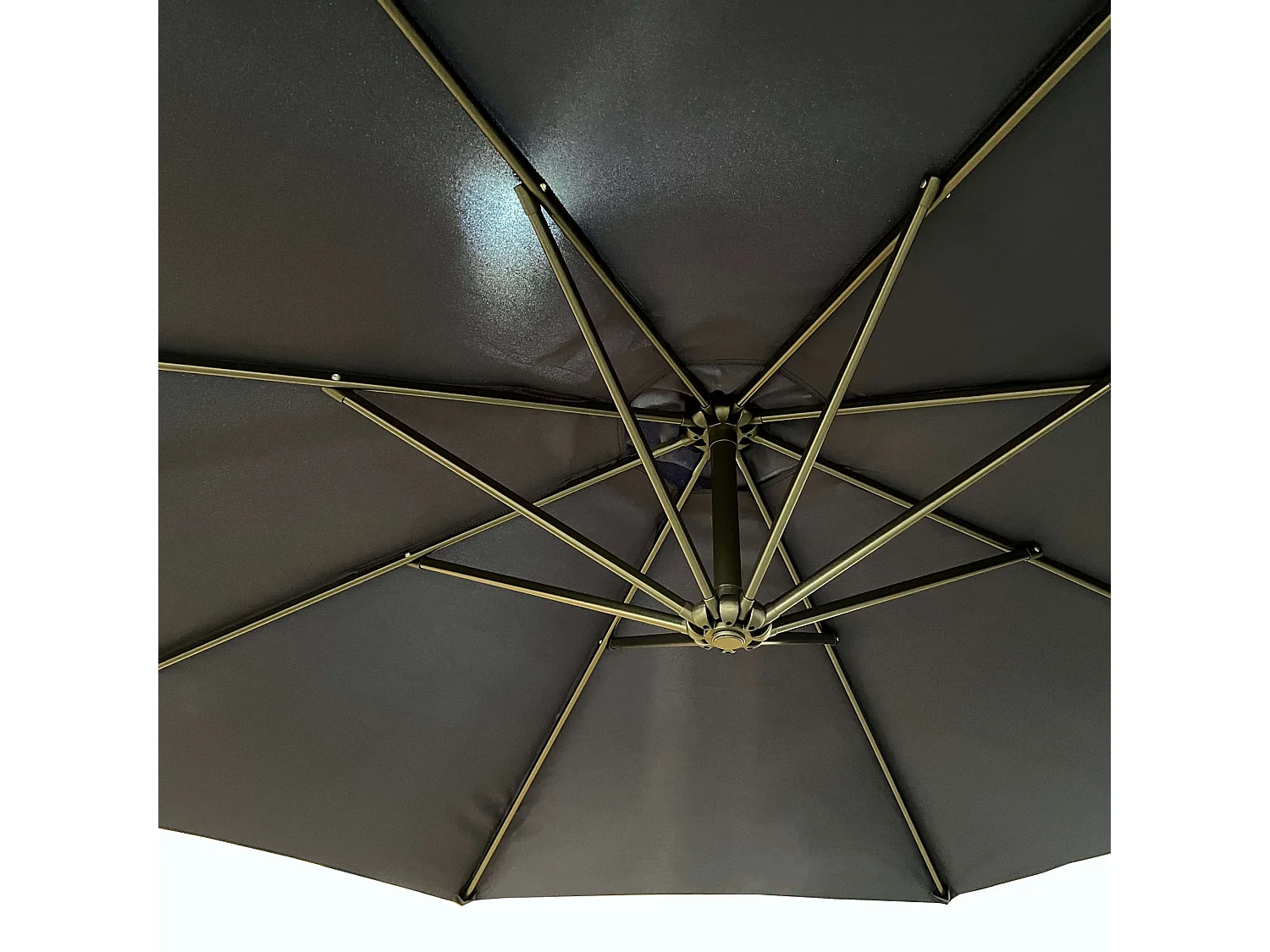 Tuinparasol ASTER / Zweefparasol Met Voet / Verstelbare Hoogte / UV-bescherming, Waterdicht / Donkerblauw / 300 x 300 x 45 cm